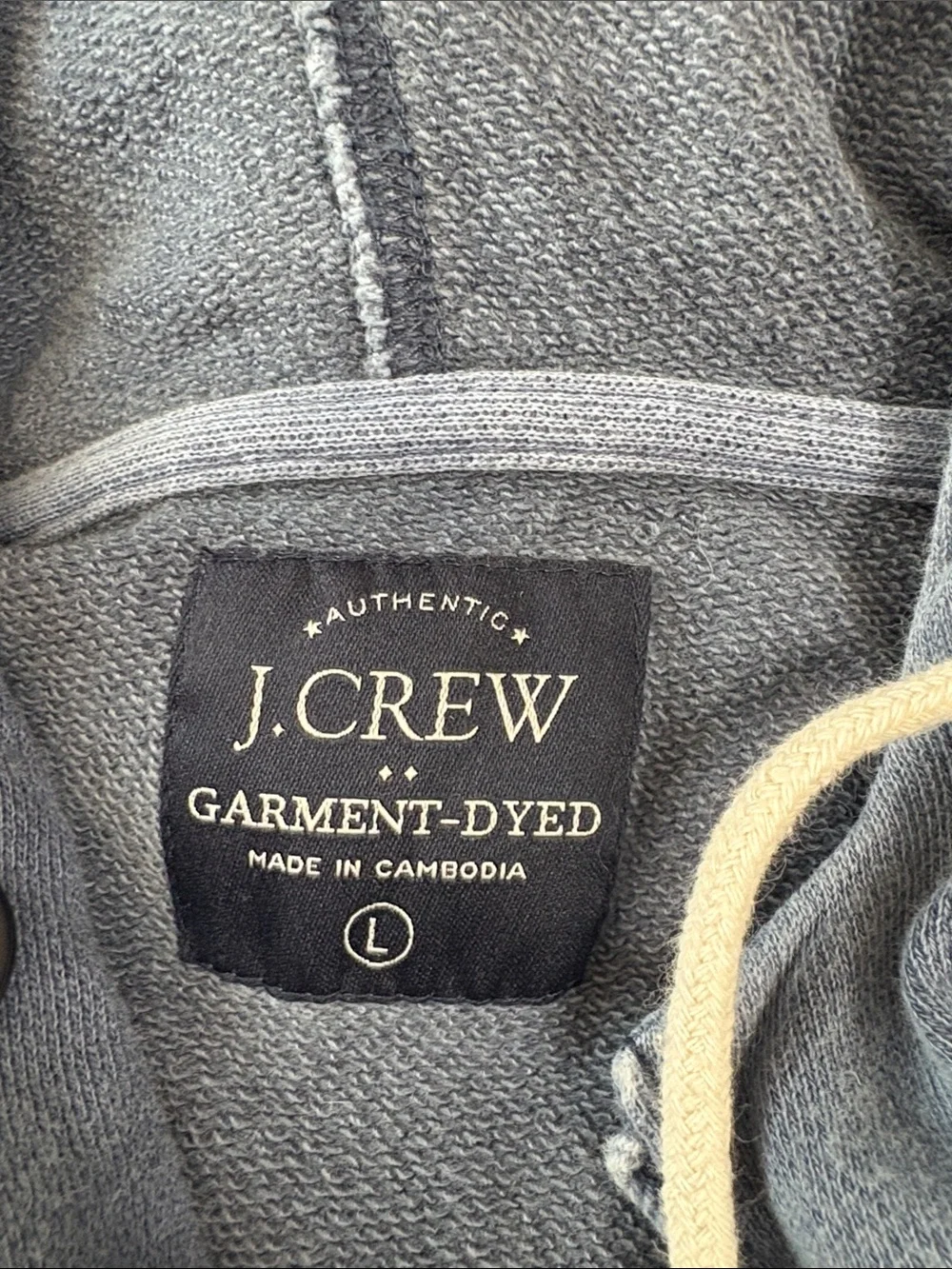 J. Crew Men's Hooded Pullover Sweatshirt - Faded Blue